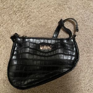Bebe Black Tara Saddle Shoulder Bag